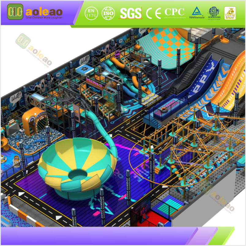 Slide Berkecepatan Tinggi Taman Bermain Dalam Ruangan, Peralatan Bermain Besar, Menarik Lebih Banyak Pelanggan