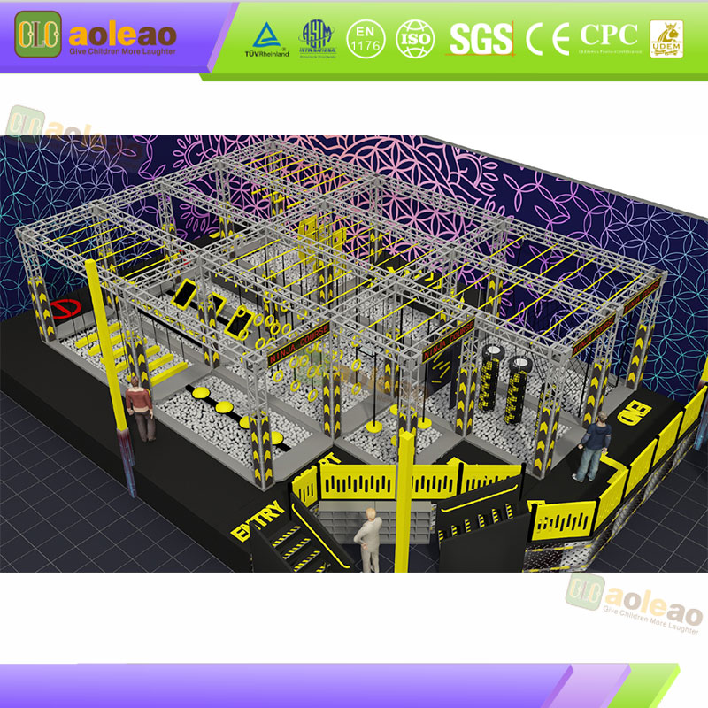 Indoor-Ninja-Crossing, hindernisfreies Design, hohe Decke, platzreiches Spielerlebnis | Aoleao