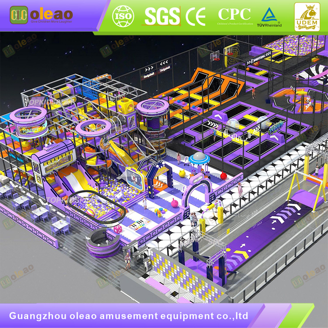 Castelo de playground estilo castelo com trampolim, escorregador arco-&iacute;ris e t&uacute;nel - &aacute;trios de shopping/parques infantis - visual de alto valor, multijogador e dur&aacute;vel