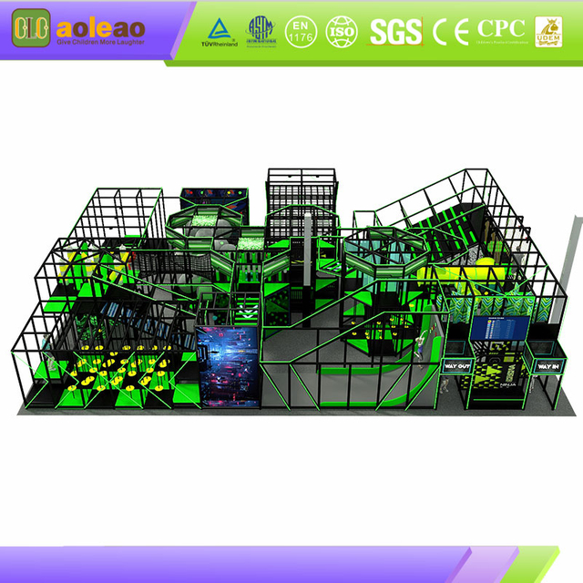 Indoor Ninja Warrior-training - Frame van hoogwaardig staal - Mall Family Park-stabiel en veilig | Aoleao