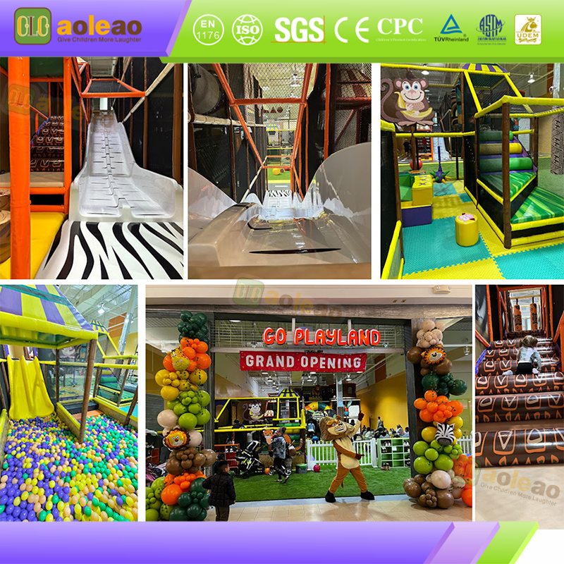 ትንሽ የቤት ውስጥ የመጫወቻ ሜዳ ስላይድ Maze ካስል፣ የገበያ አዳራሽ አትሪየም፣ የልጆች መግቢያ ቦታ