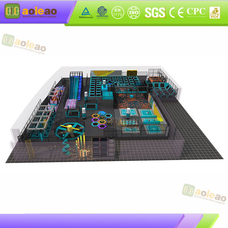 Fitness Trampolline Park- Kawasan Senaman Pelbagai Fungsi- Tempat Latihan Gim- Membentuk Badan | Aoleao