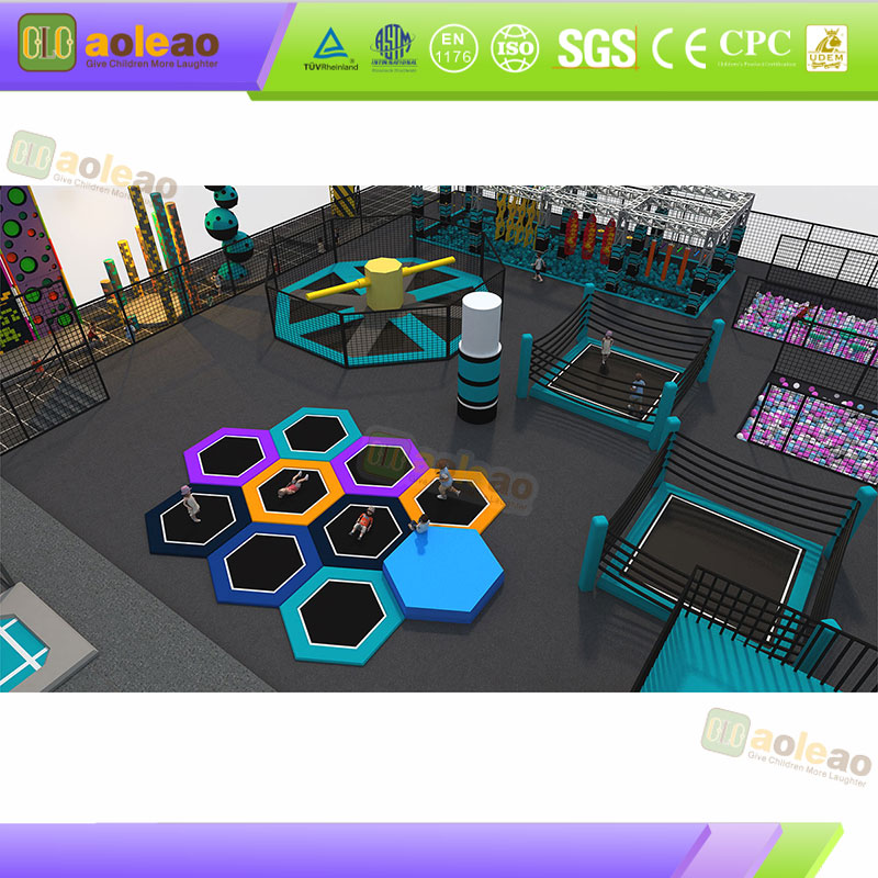 Fitness Trampolline Park- Kawasan Senaman Pelbagai Fungsi- Tempat Latihan Gim- Membentuk Badan | Aoleao